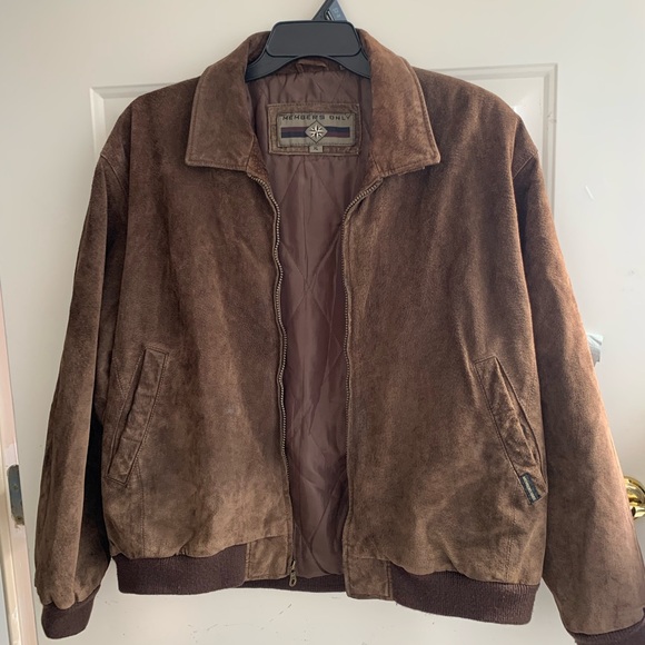 Members Only 100% Genuine Leather Brown Bomber Jacket
